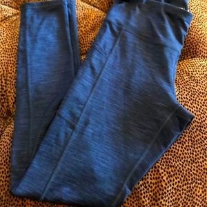 Hofi Blue & Black Marled Leggings Sz M